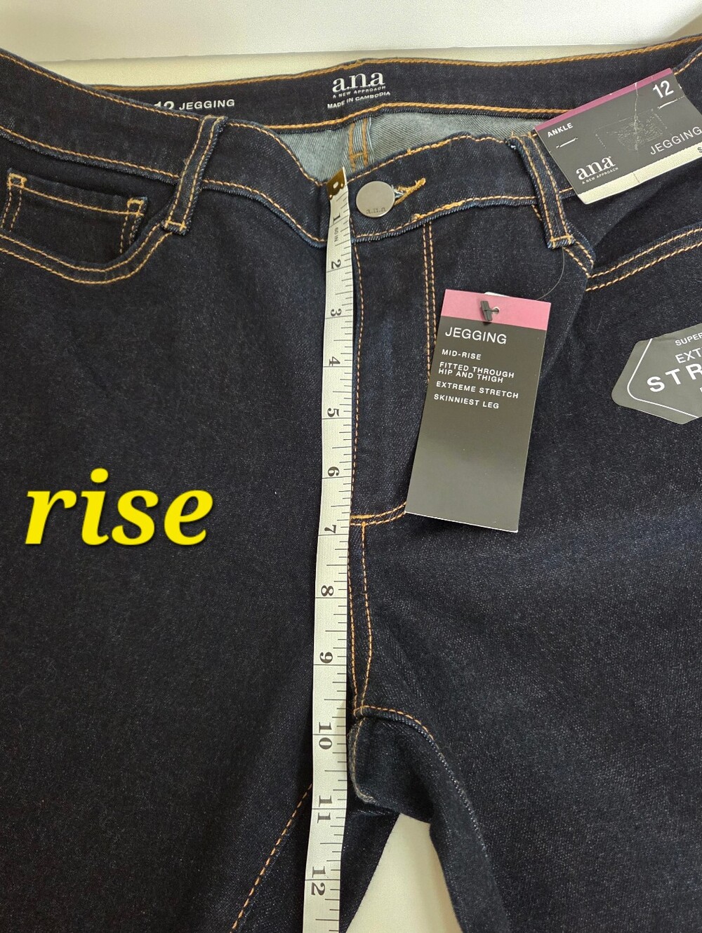 a.n.a Dark Wash Blue Jeggings with Snap Hem Accents - Picture 12 of 15